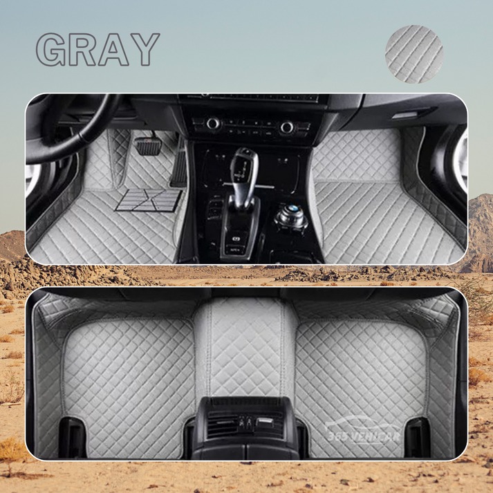 Premium Leather Full Set Universal Fit Floor Mats for Cars, SUVs, and Trucks (CM012)