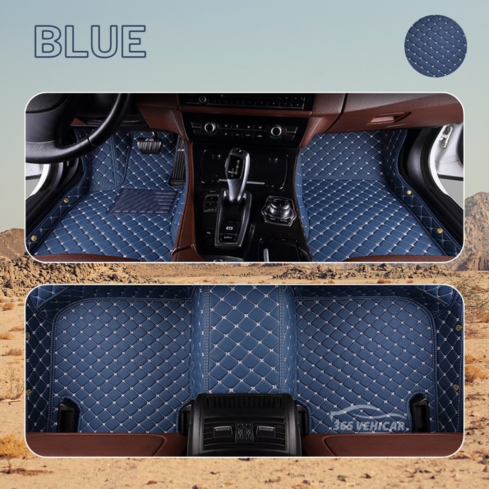 Premium Leather Full Set Universal Fit Floor Mats for Cars, SUVs, and Trucks (CM012)