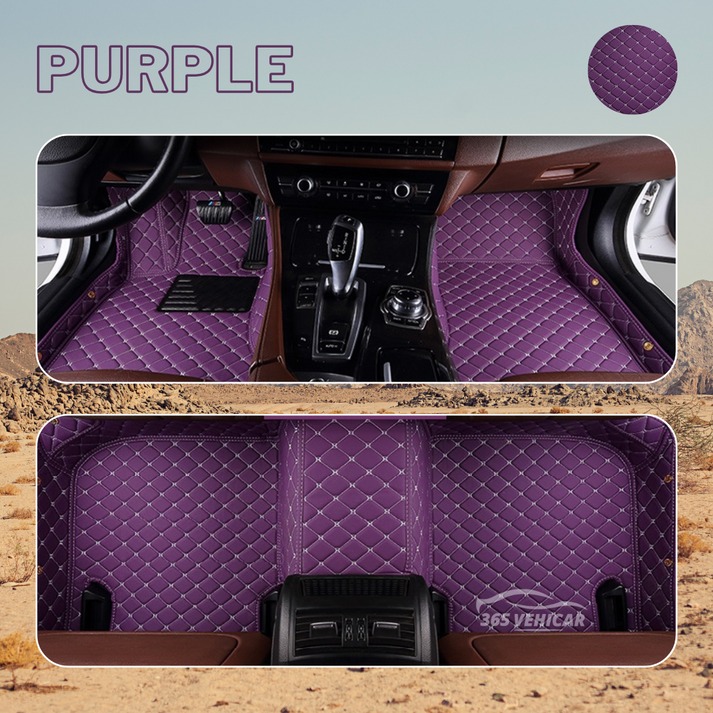 Premium Leather Full Set Universal Fit Floor Mats for Cars, SUVs, and Trucks (CM012)